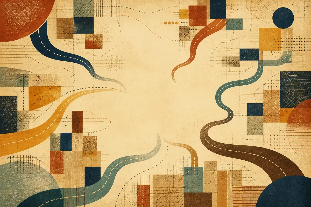 Abstract illustrated map composition for Timberwood Park, United States