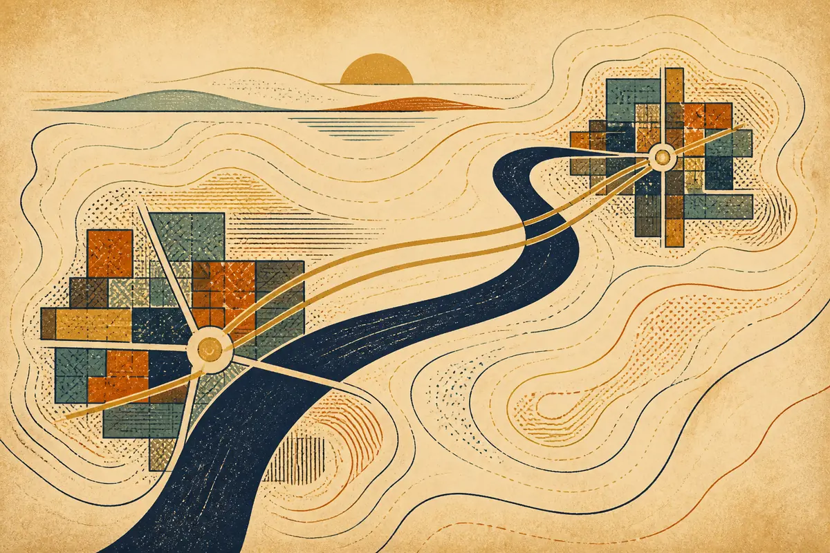 Abstract illustrated map composition for Toms River, United States
