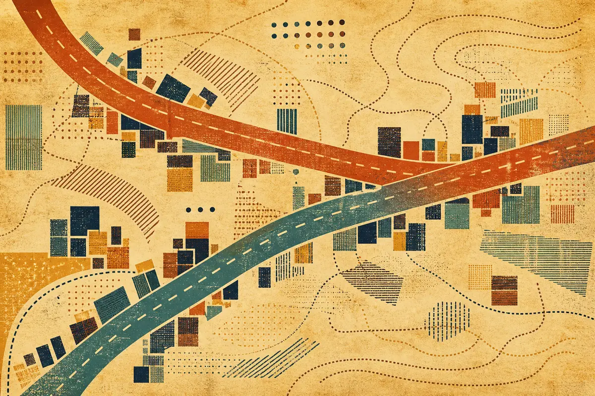 Abstract illustrated map composition for Tooele, United States