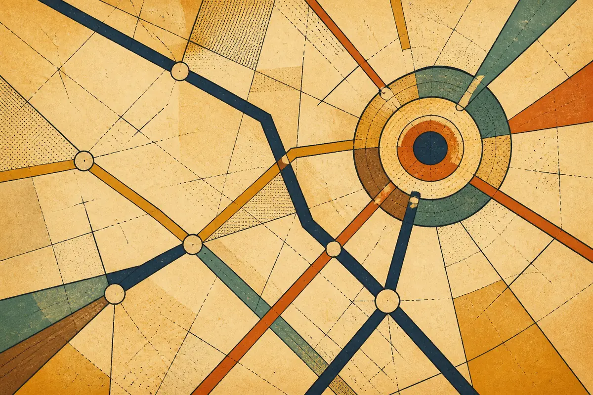 Abstract illustrated map composition for Towson, United States