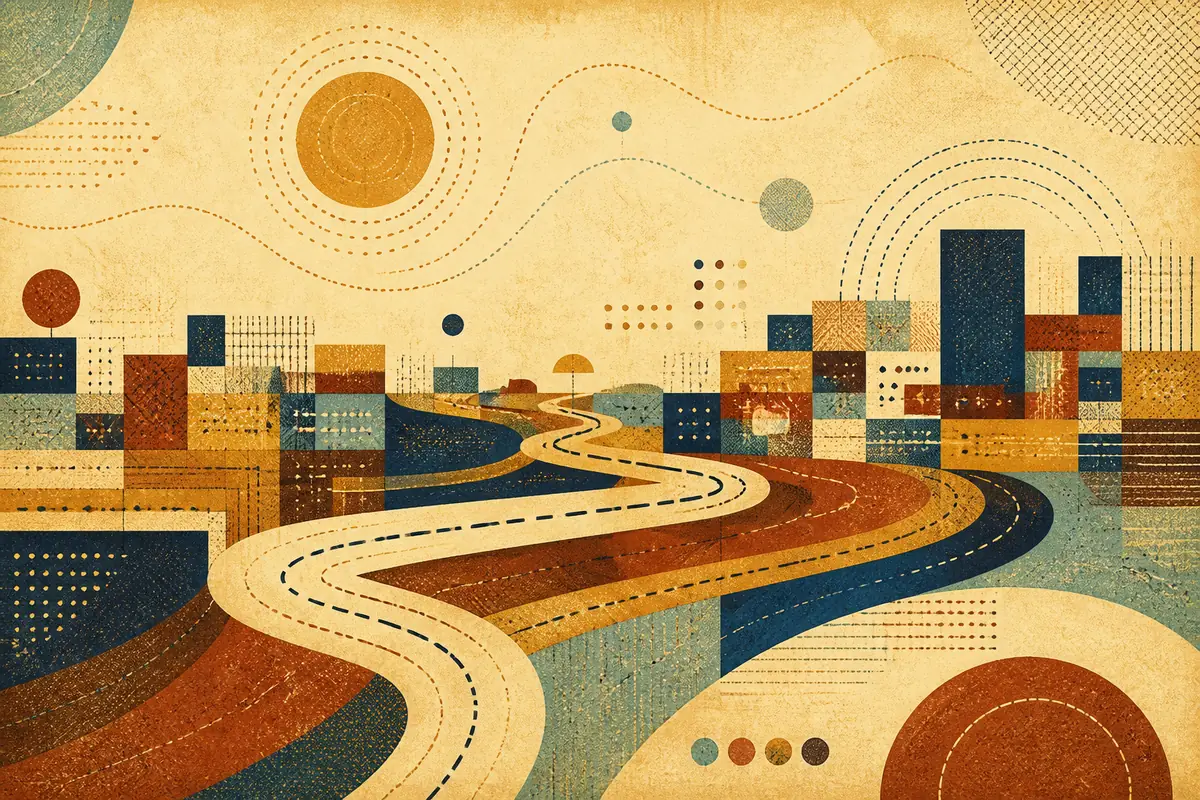 Abstract illustrated map composition for Tredyffrin, United States
