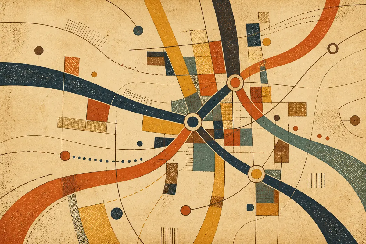 Abstract illustrated map composition for Union City, United States