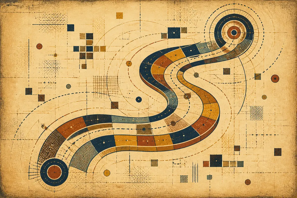 Abstract illustrated map composition for University City, United States
