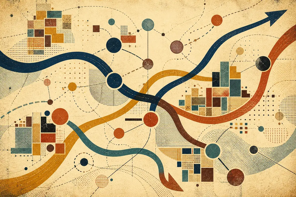 Abstract illustrated map composition for University, United States
