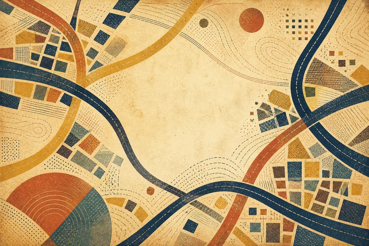 Abstract illustrated map composition for Valley Stream, United States