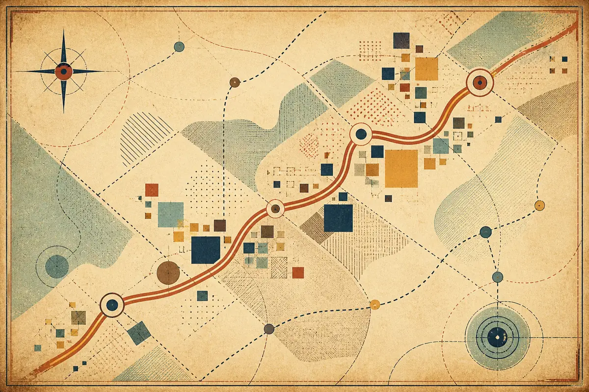 Abstract illustrated map composition for Valparaiso, United States