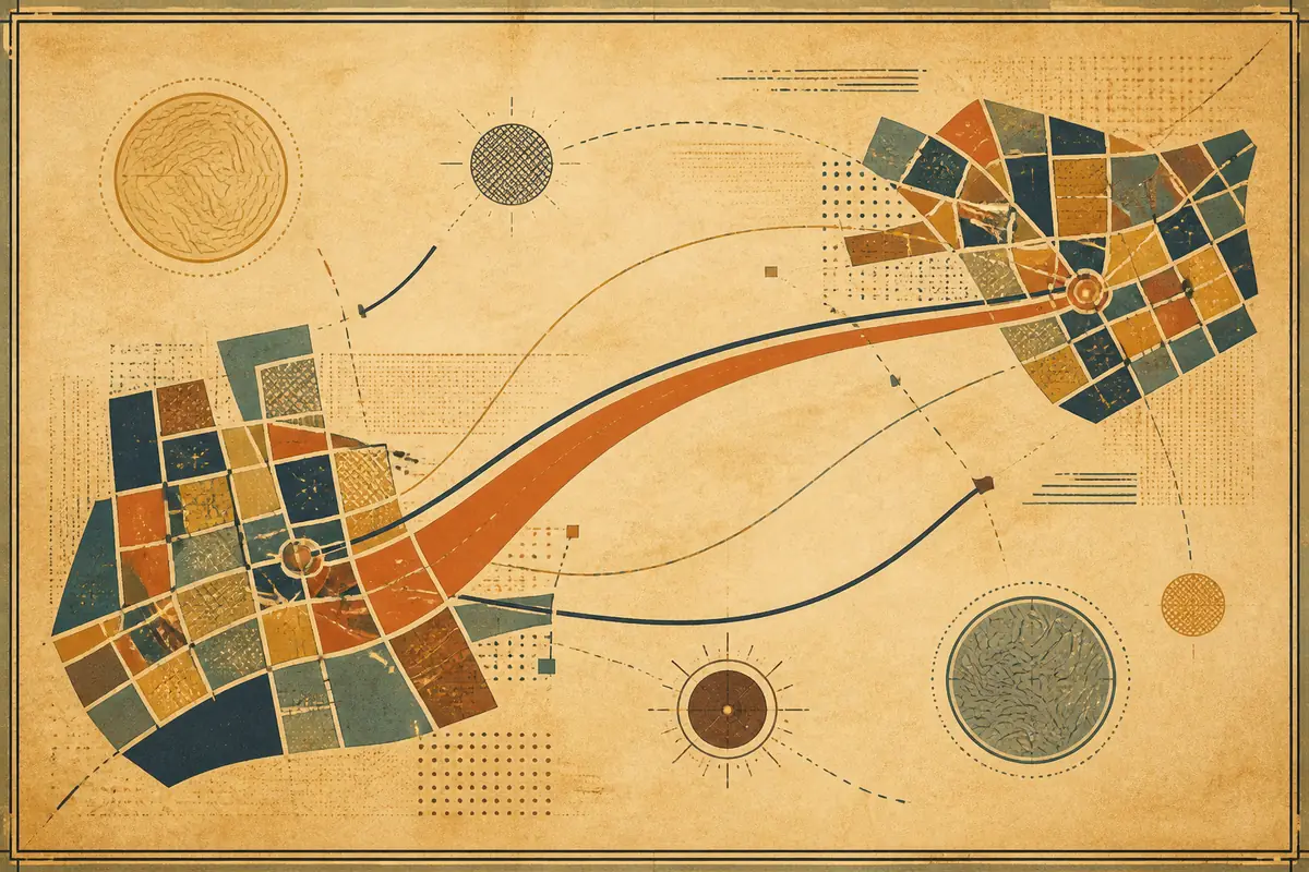 Abstract illustrated map composition for Vancouver, United States