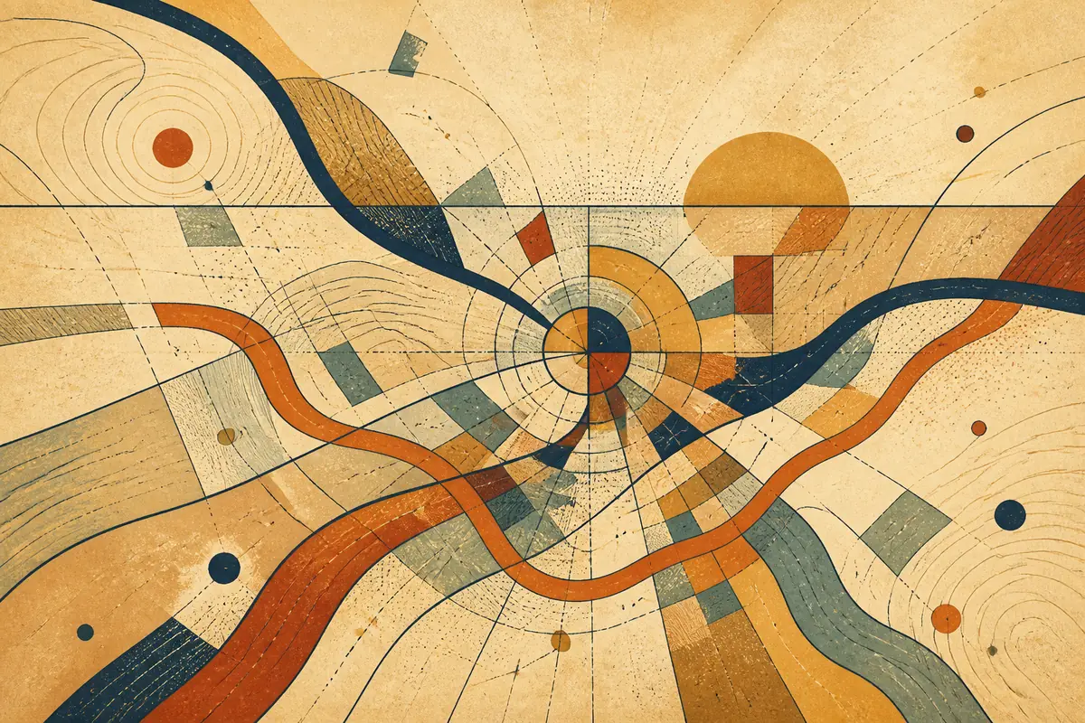 Abstract illustrated map composition for Victoria, United States