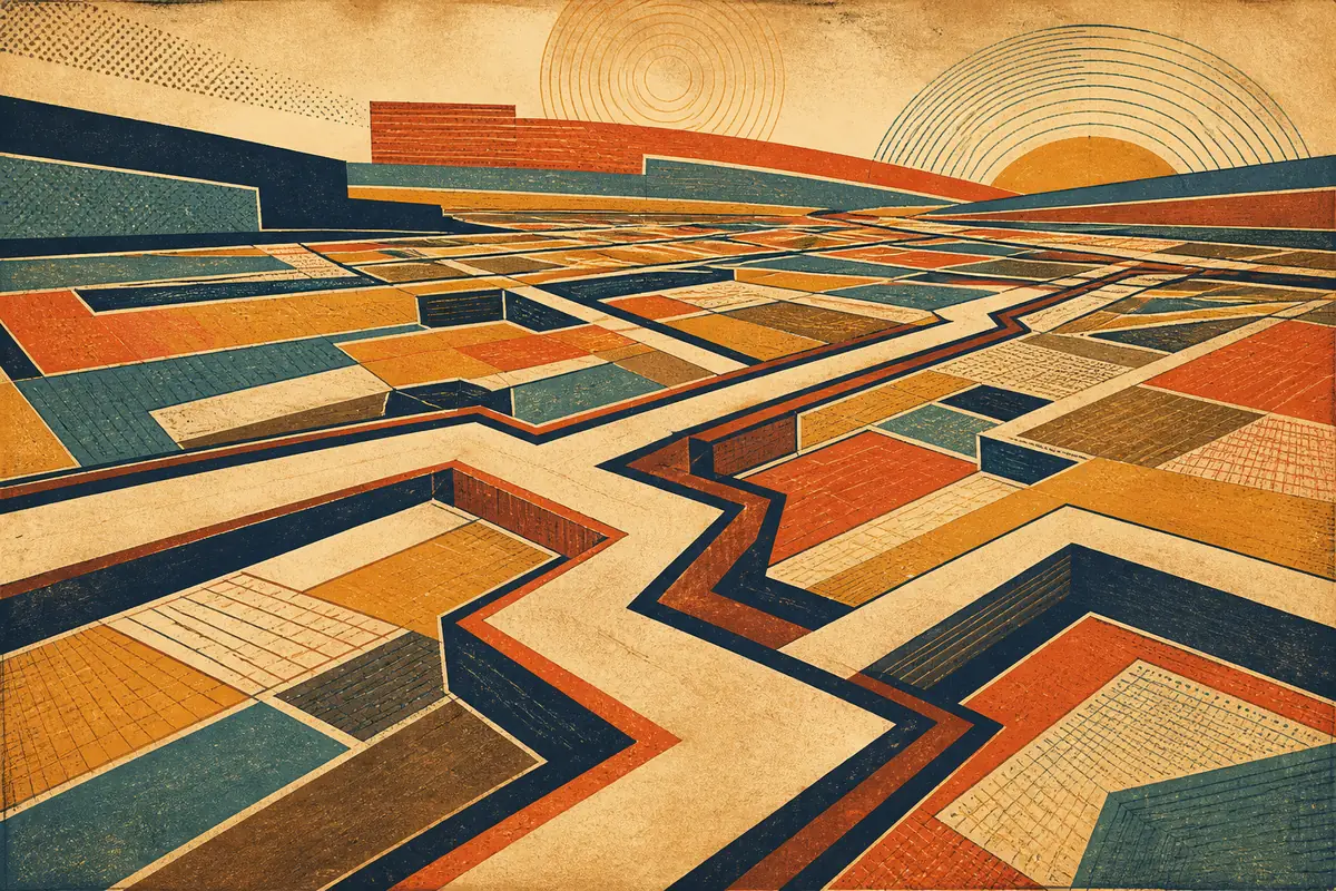 Abstract illustrated map composition for Victorville, United States
