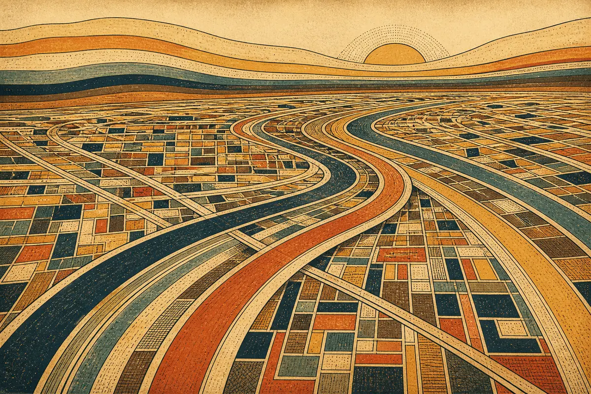 Abstract illustrated map composition for Virginia Beach, United States