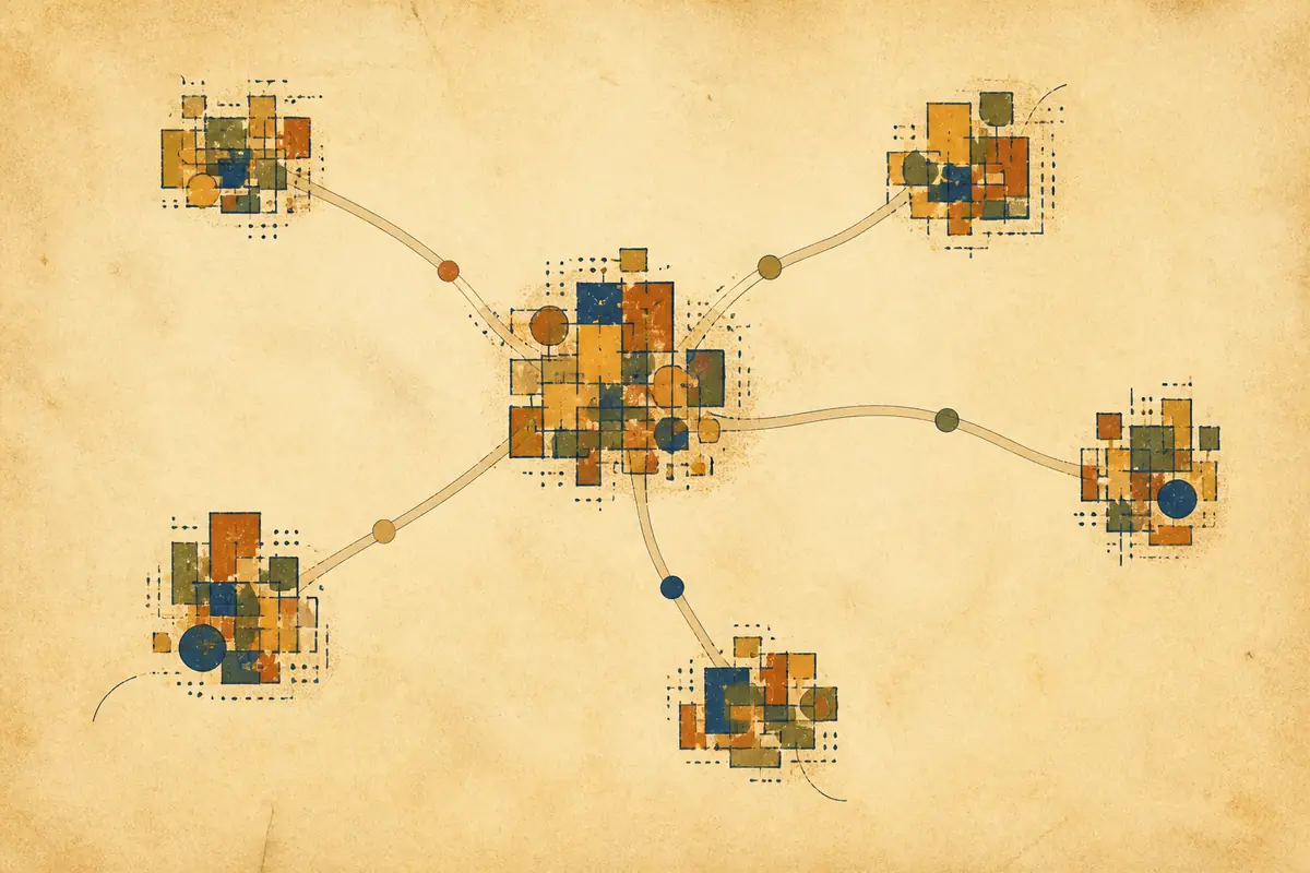 Abstract illustrated map composition for Visalia, United States