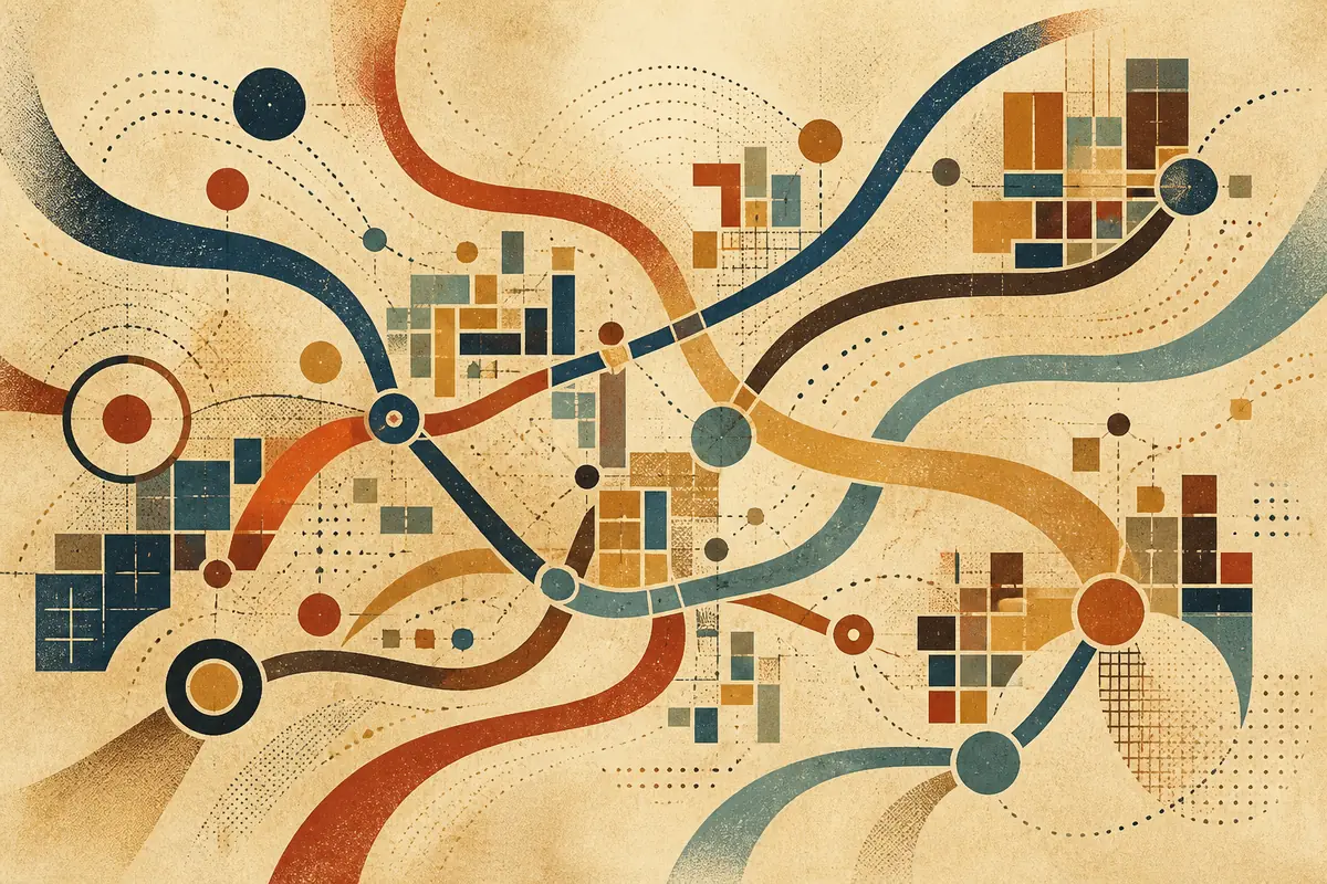 Abstract illustrated map composition for Waipahu, United States