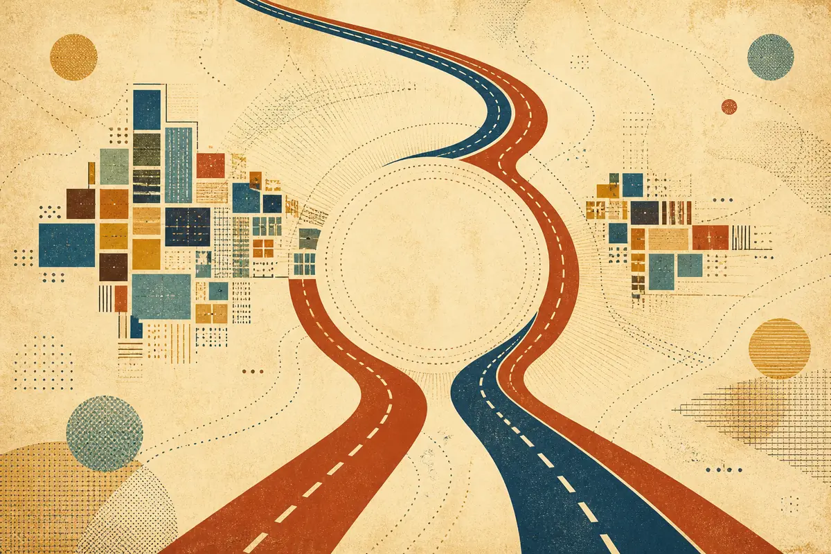 Abstract illustrated map composition for Walla Walla, United States