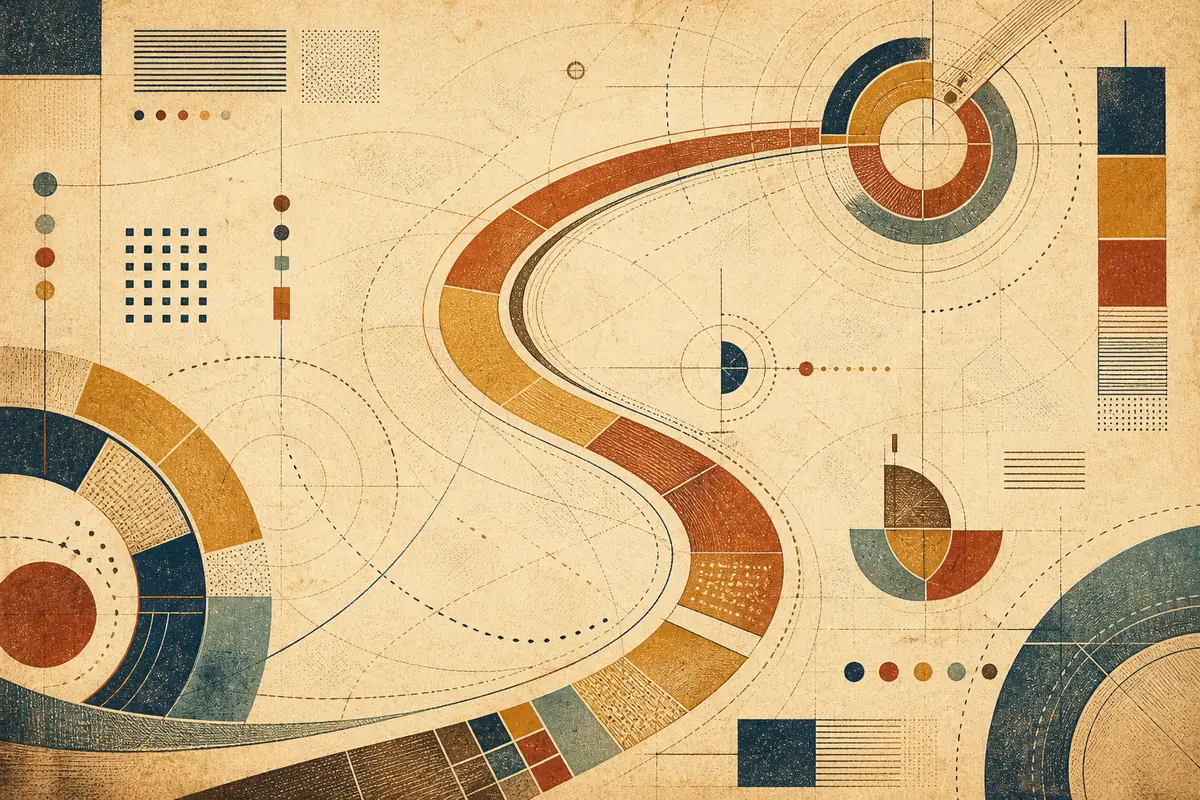 Abstract illustrated map composition for Warren, United States