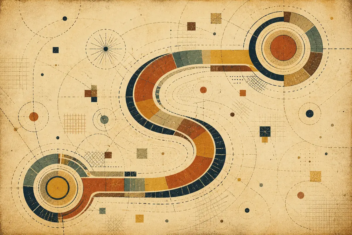 Abstract illustrated map composition for Washington, United States