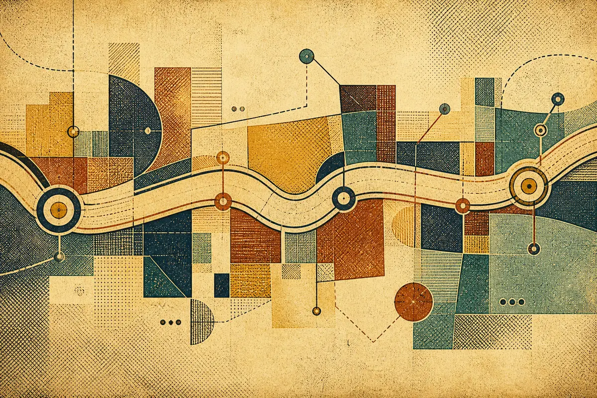 Abstract illustrated map composition for Wauwatosa, United States