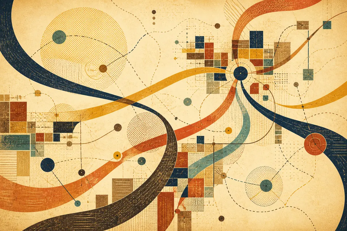 Abstract illustrated map composition for Webster, United States