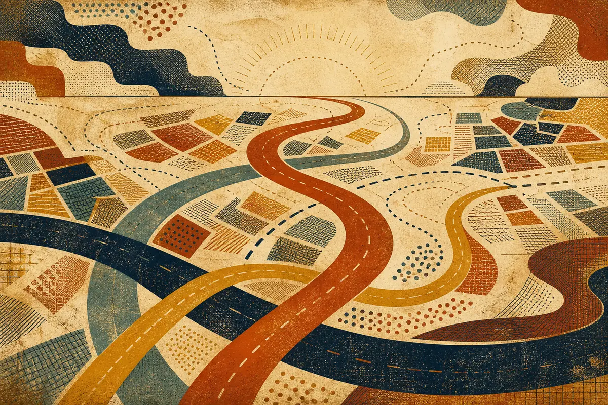 Abstract illustrated map composition for Wentzville, United States