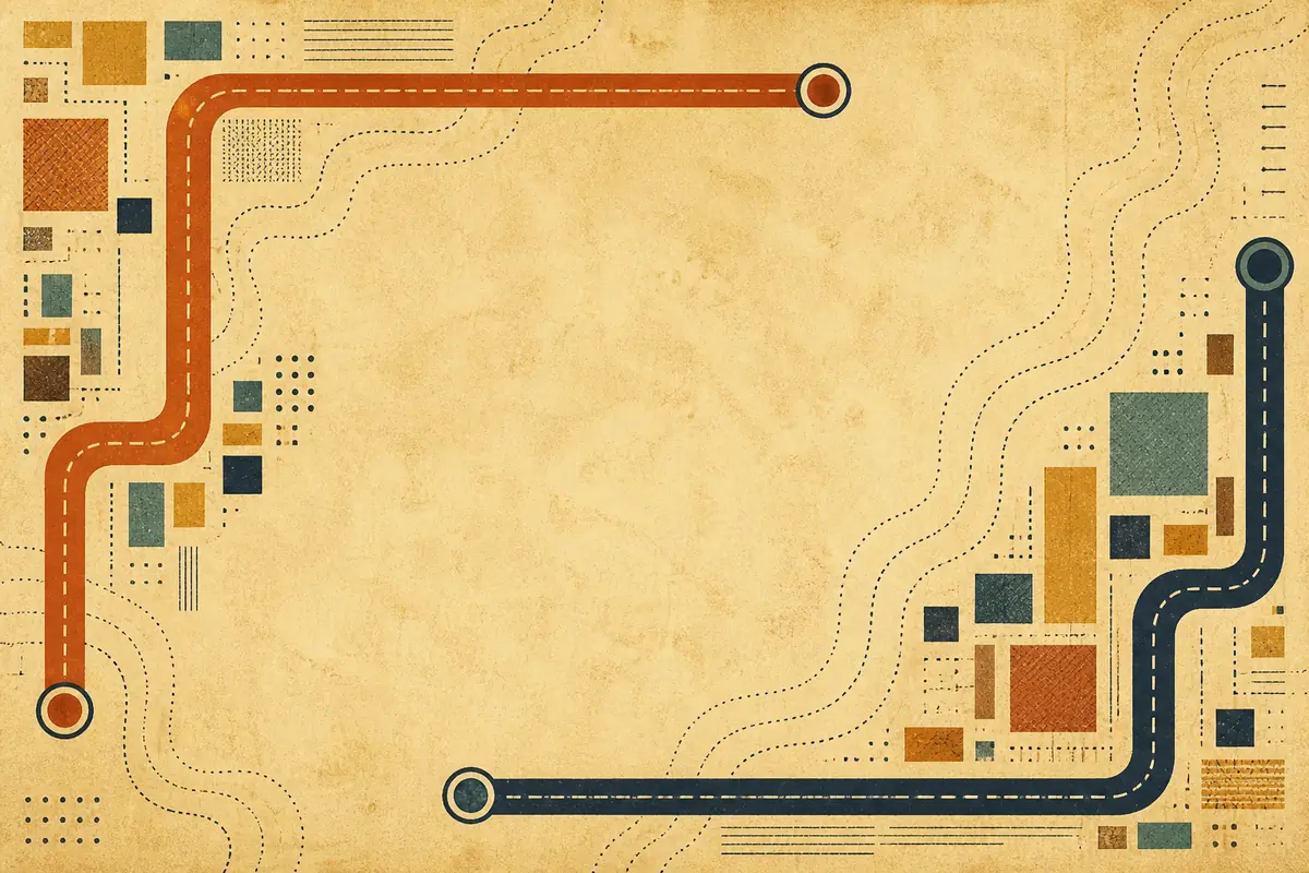 Abstract illustrated map composition for Weslaco, United States