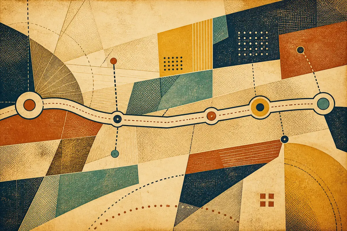 Abstract illustrated map composition for West Allis, United States