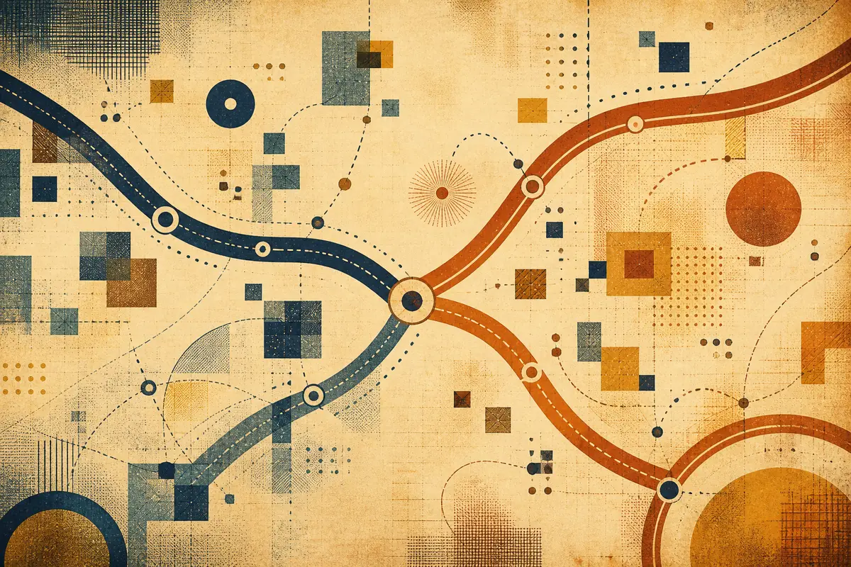 Abstract illustrated map composition for West Babylon, United States