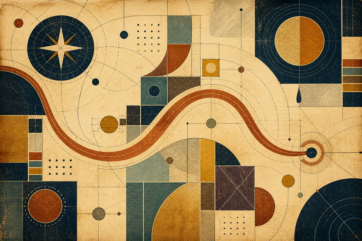 Abstract illustrated map composition for West Orange, United States