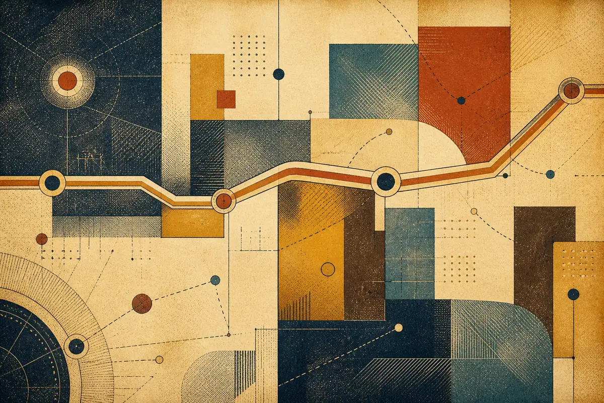 Abstract illustrated map composition for West Sacramento, United States