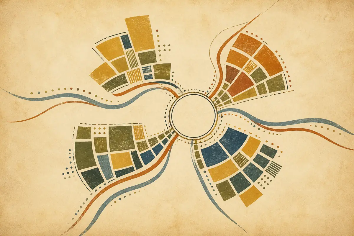 Abstract illustrated map composition for Westminster, United States