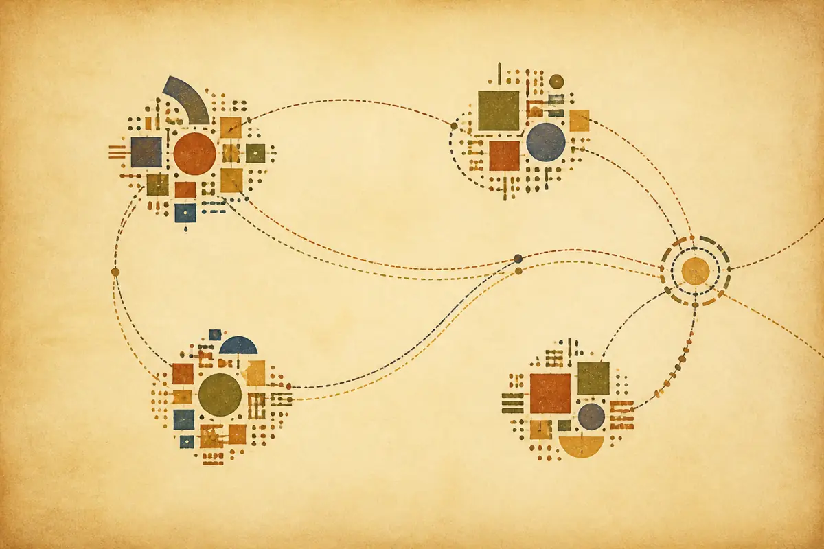Abstract illustrated map composition for Westminster, United States