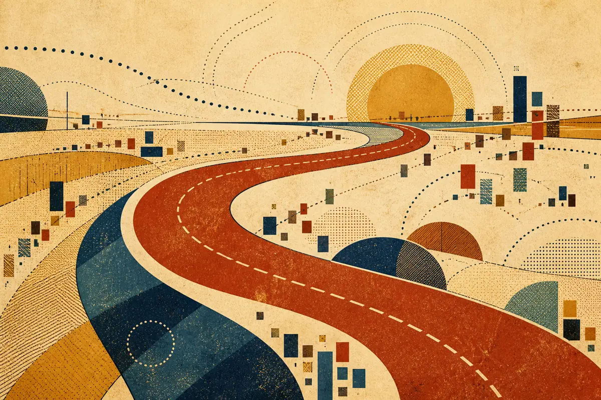 Abstract illustrated map composition for Westmont, United States