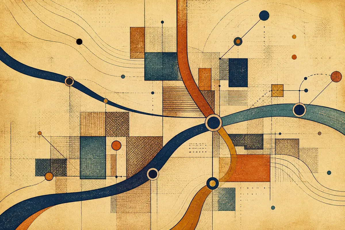Abstract illustrated map composition for White Plains, United States