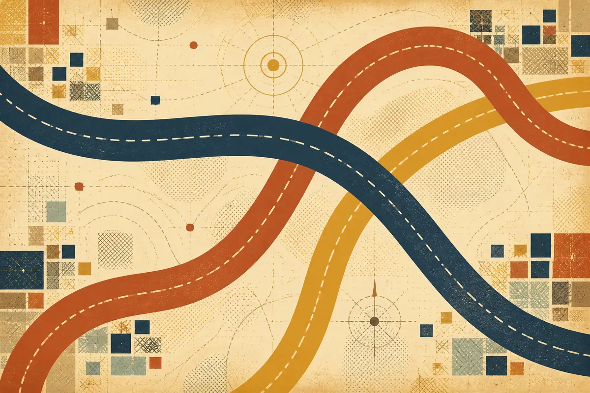 Abstract illustrated map composition for Whitehall, United States