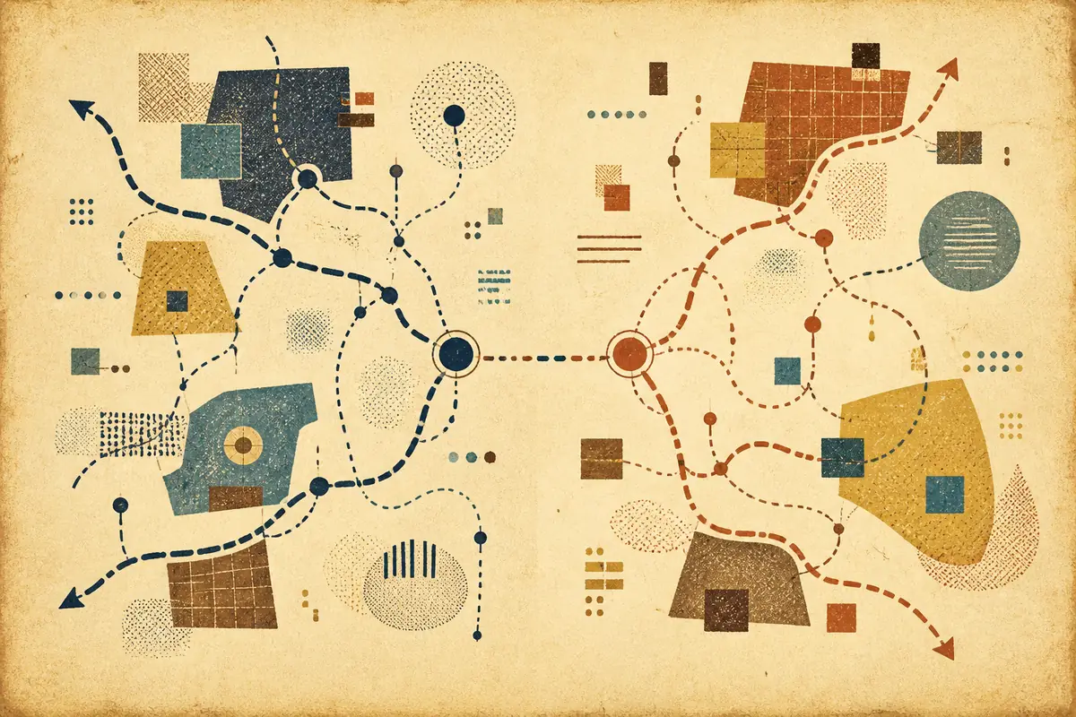 Abstract illustrated map composition for Wildomar, United States