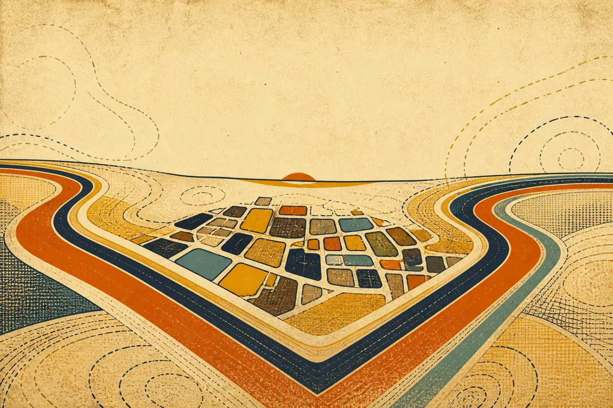 Abstract illustrated map composition for Williamsburg, United States