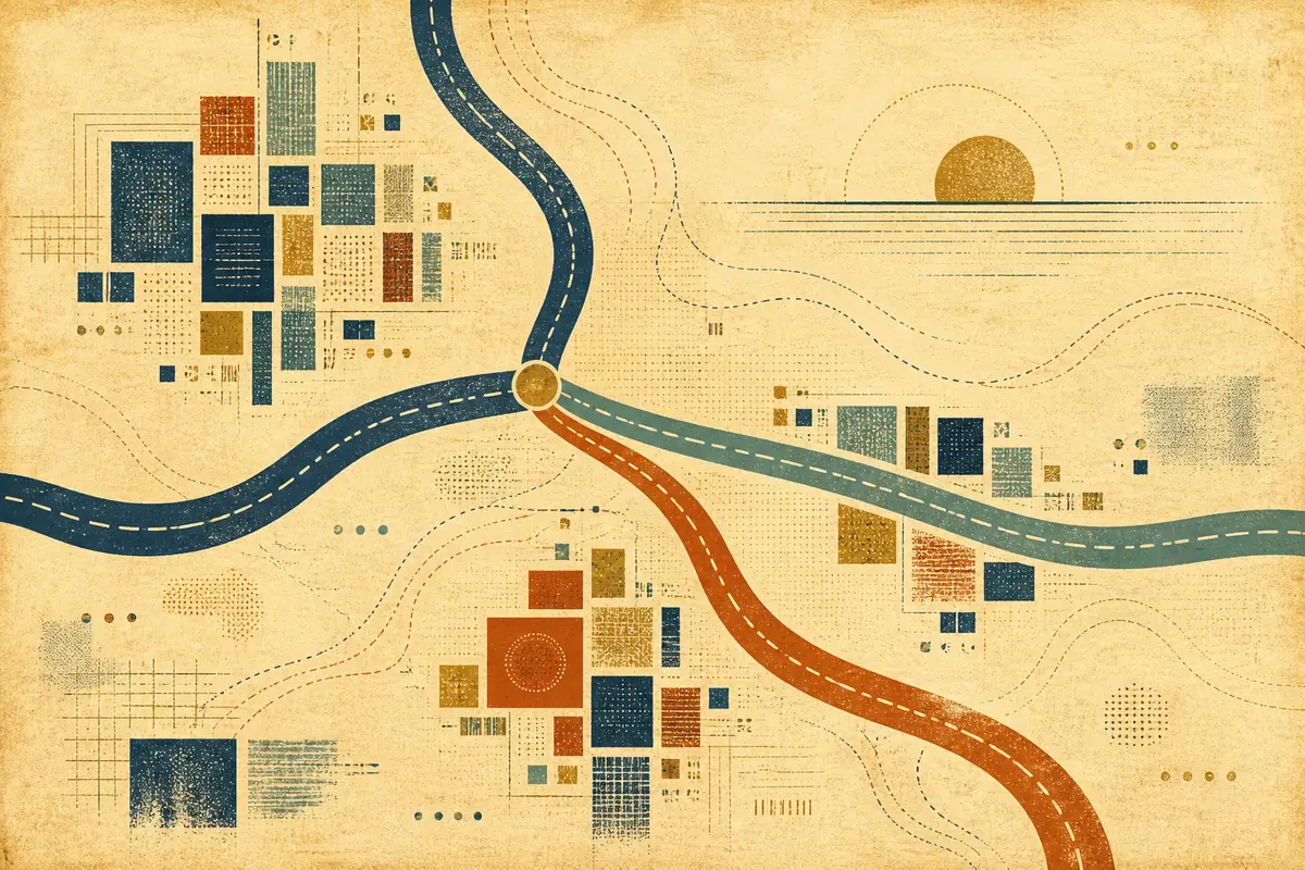 Abstract illustrated map composition for Willingboro, United States