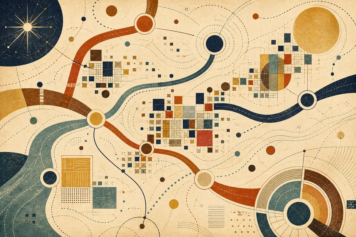 Abstract illustrated map composition for Wilson, United States