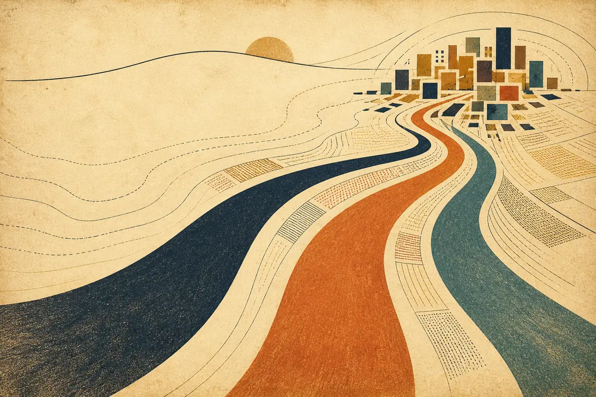 Abstract illustrated map composition for Winchester, United States