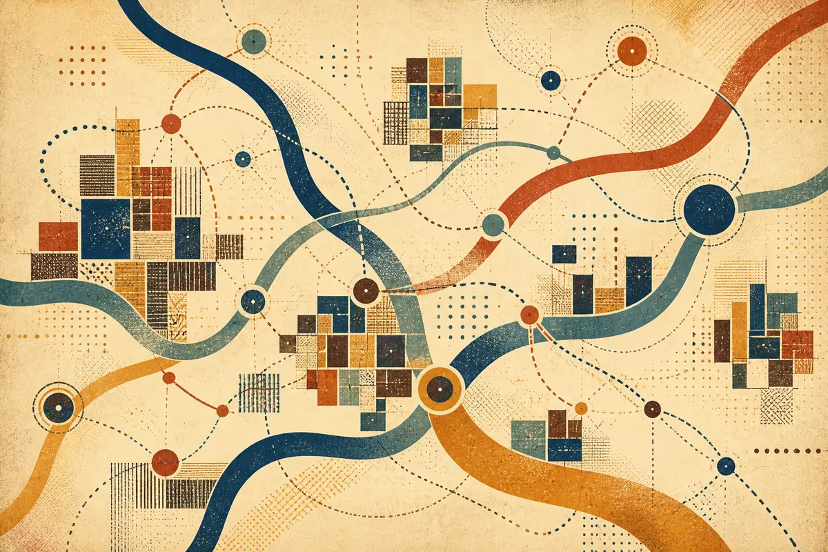 Abstract illustrated map composition for Winter Garden, United States