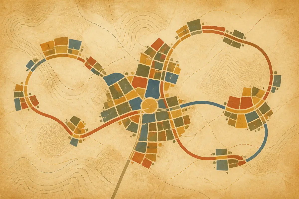 Abstract illustrated map composition for Winter Haven, United States