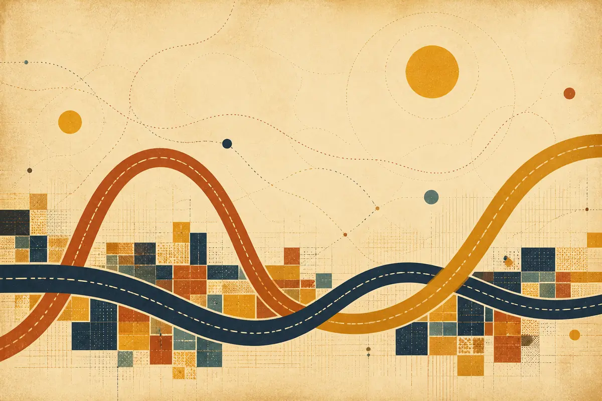 Abstract illustrated map composition for Winter Park, United States