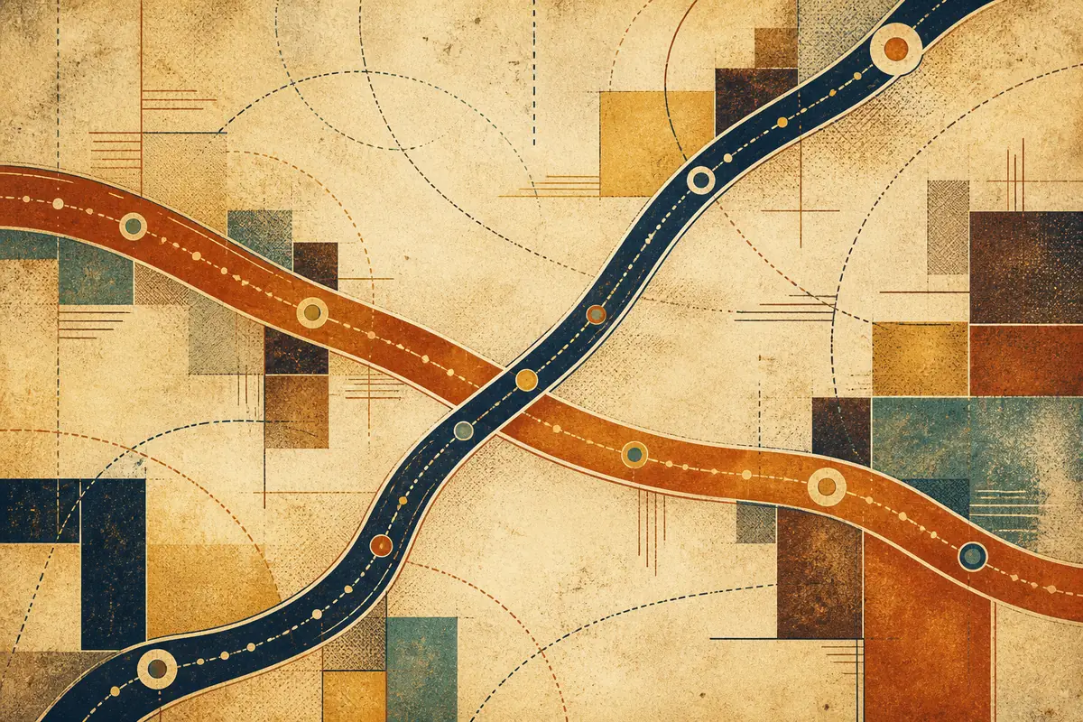 Abstract illustrated map composition for Winter Springs, United States