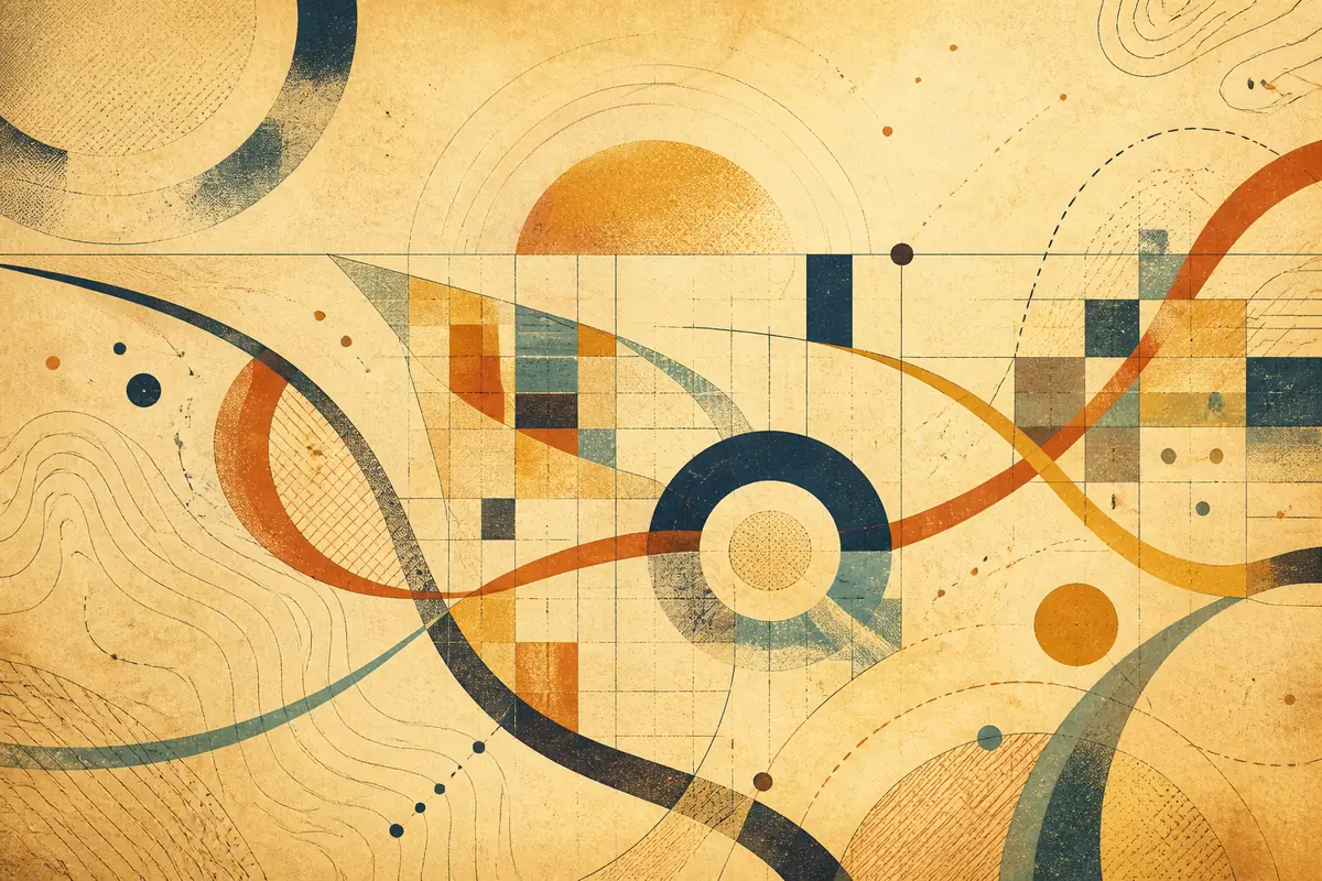 Abstract illustrated map composition for Woodland, United States