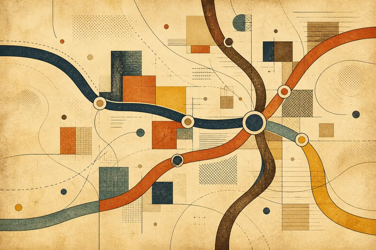Abstract illustrated map composition for Yorba Linda, United States
