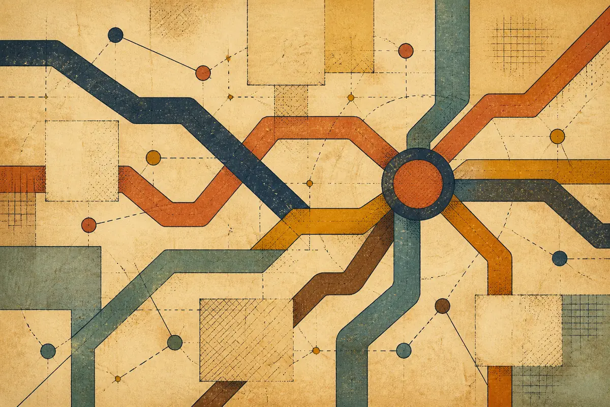 Abstract illustrated map composition for Yucaipa, United States